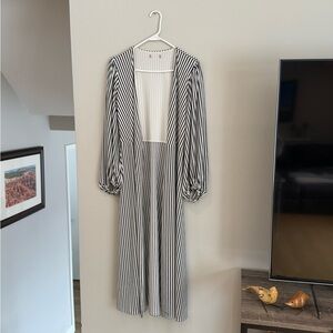 Black and White Striped Duster/Dress